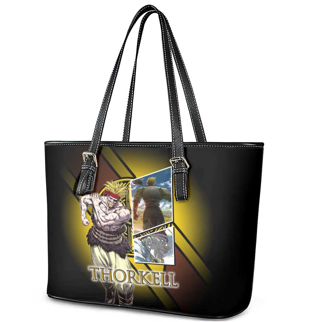 Thorkell Viking Berserker Leather Tote Bag Viking Manga Illustration Style