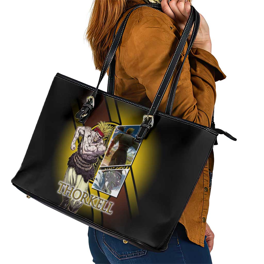 Thorkell Viking Berserker Leather Tote Bag Viking Manga Illustration Style