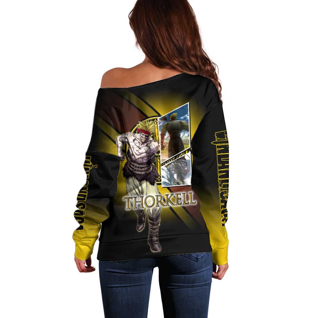 Thorkell Viking Berserker Off Shoulder Sweater Viking Manga Illustration Style