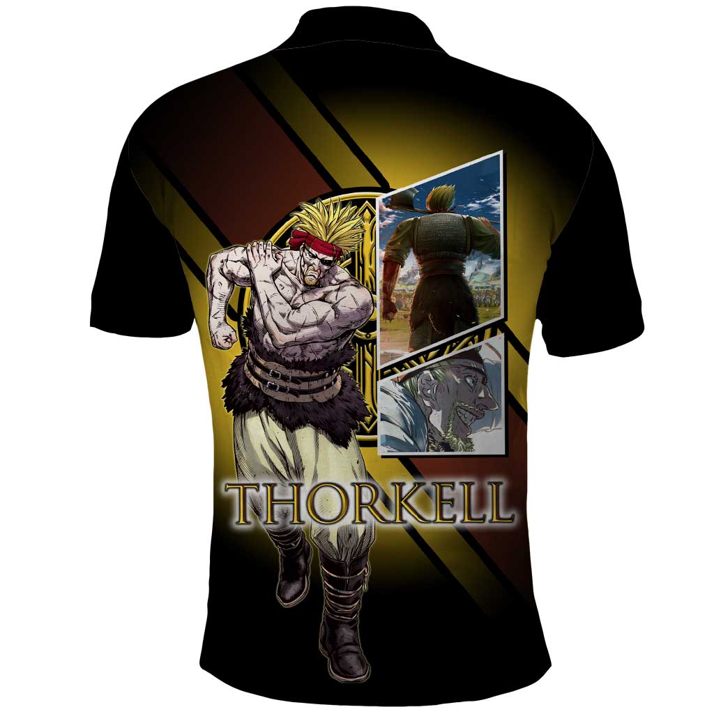 Thorkell Viking Berserker Polo Shirt Viking Manga Illustration Style