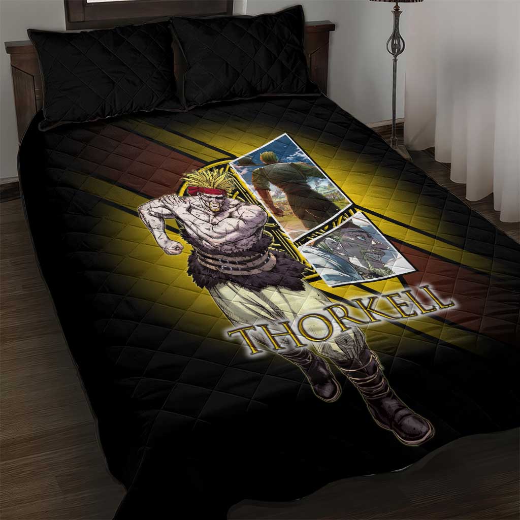Thorkell Viking Berserker Quilt Bed Set Viking Manga Illustration Style