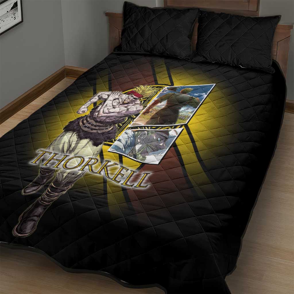 Thorkell Viking Berserker Quilt Bed Set Viking Manga Illustration Style