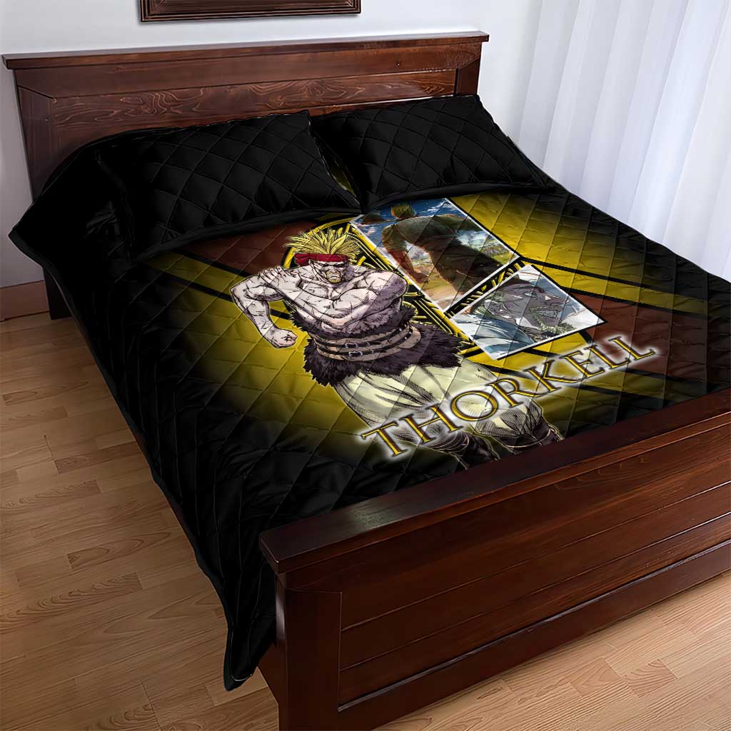 Thorkell Viking Berserker Quilt Bed Set Viking Manga Illustration Style