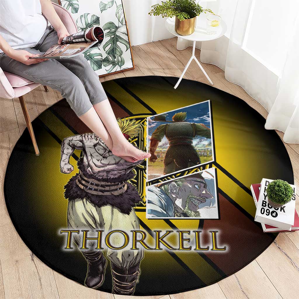Thorkell Viking Berserker Round Carpet Viking Manga Illustration Style