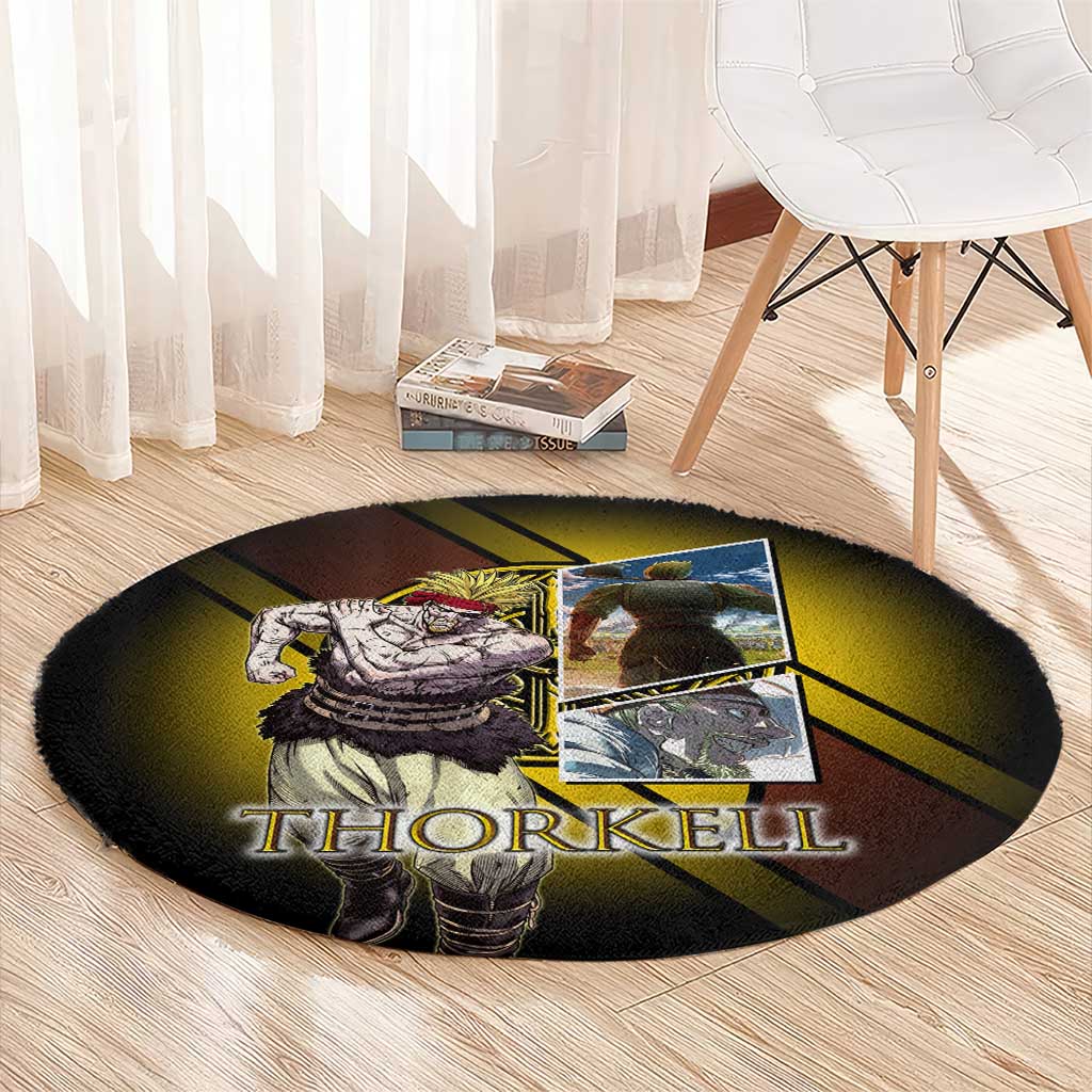 Thorkell Viking Berserker Round Carpet Viking Manga Illustration Style