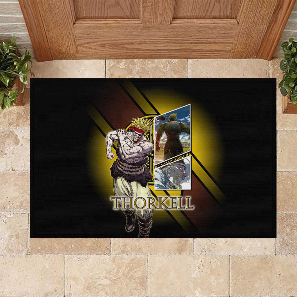 Thorkell Viking Berserker Rubber Doormat Viking Manga Illustration Style