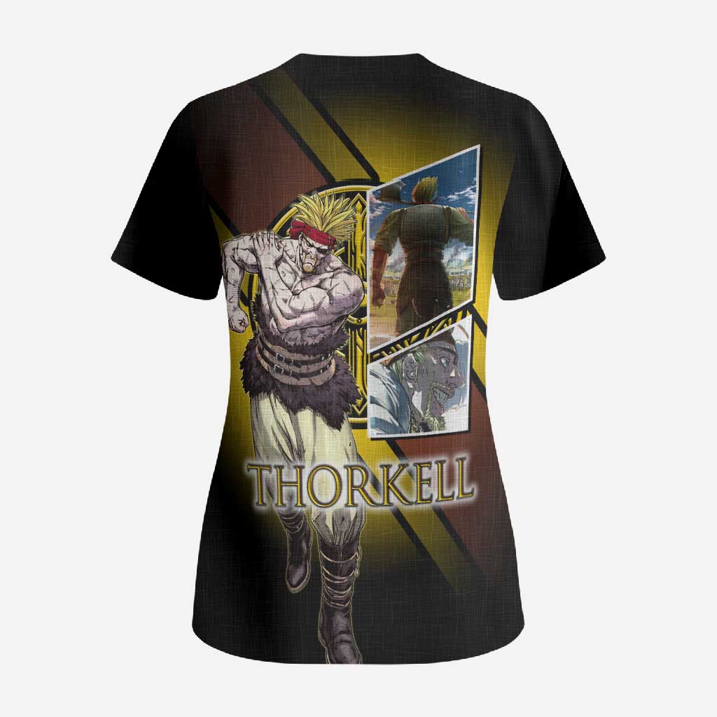 Thorkell Viking Berserker Scrub Top Viking Manga Illustration Style