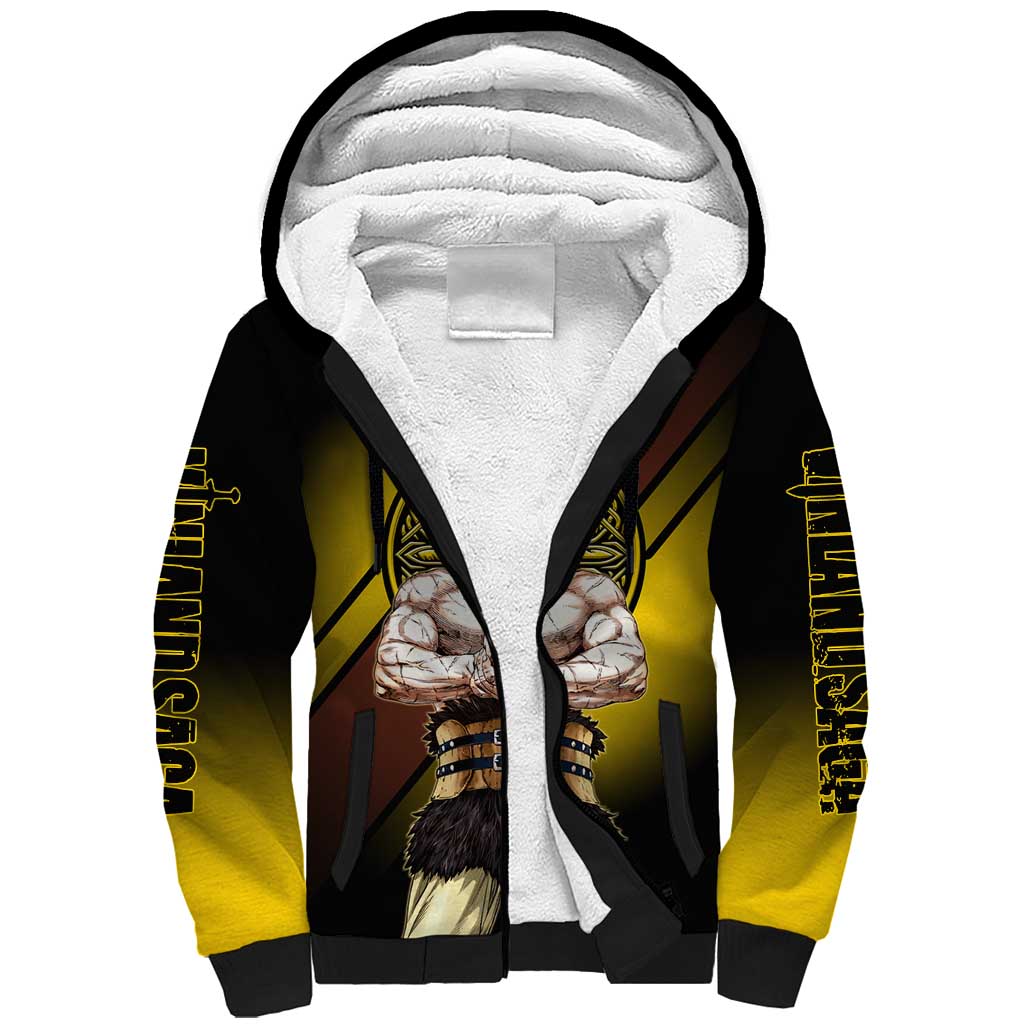 Thorkell Viking Berserker Sherpa Hoodie Viking Manga Illustration Style