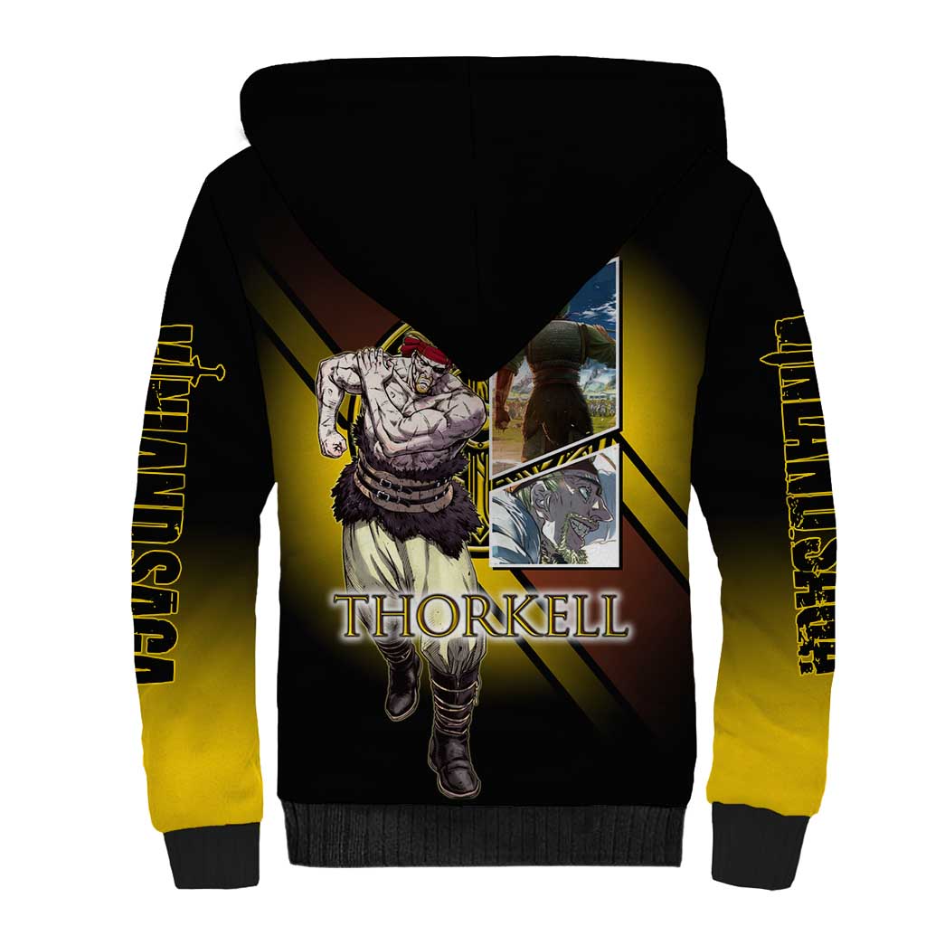 Thorkell Viking Berserker Sherpa Hoodie Viking Manga Illustration Style
