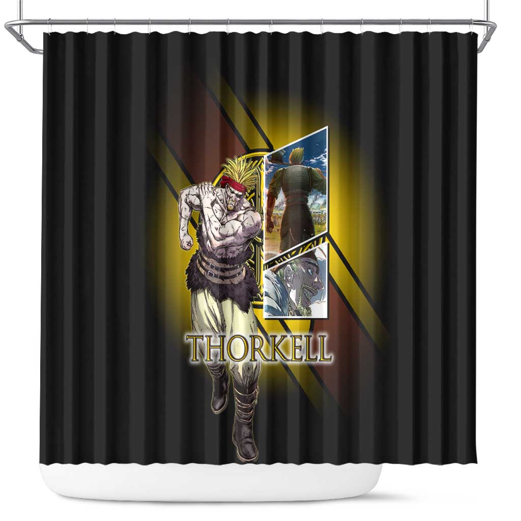 Thorkell Viking Berserker Shower Curtain Viking Manga Illustration Style