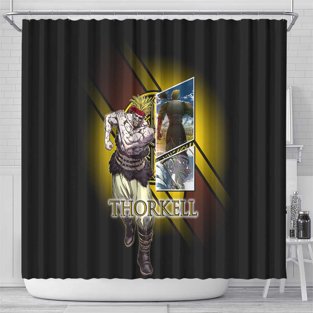 Thorkell Viking Berserker Shower Curtain Viking Manga Illustration Style