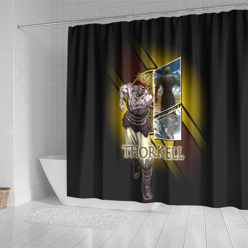 Thorkell Viking Berserker Shower Curtain Viking Manga Illustration Style