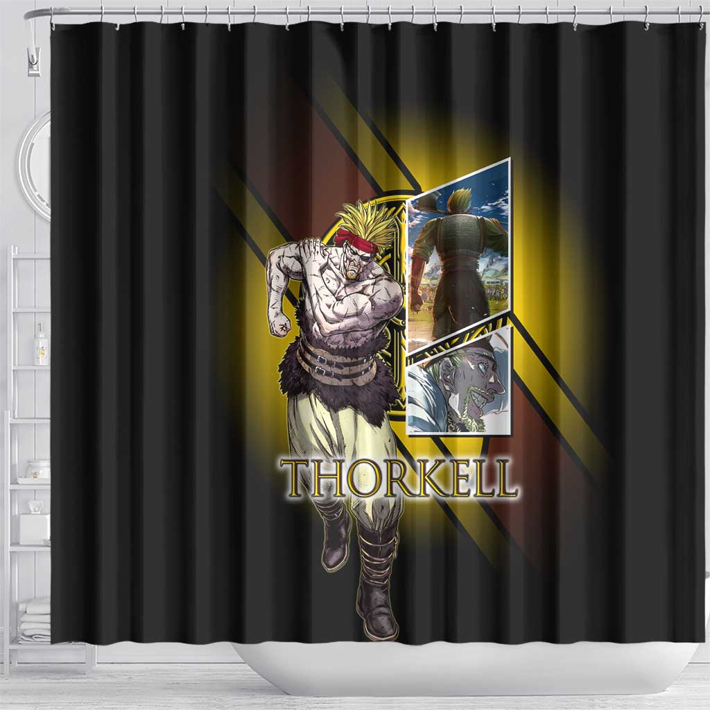 Thorkell Viking Berserker Shower Curtain Viking Manga Illustration Style