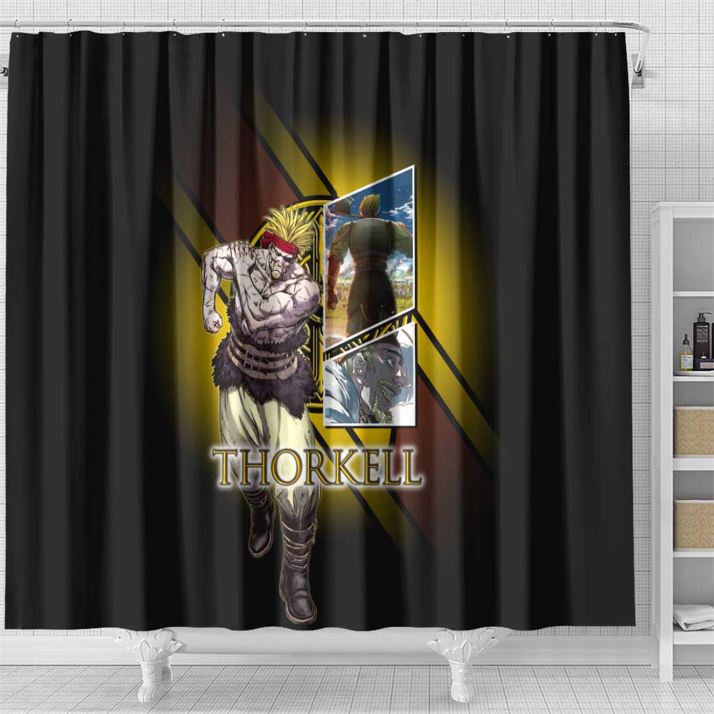 Thorkell Viking Berserker Shower Curtain Viking Manga Illustration Style