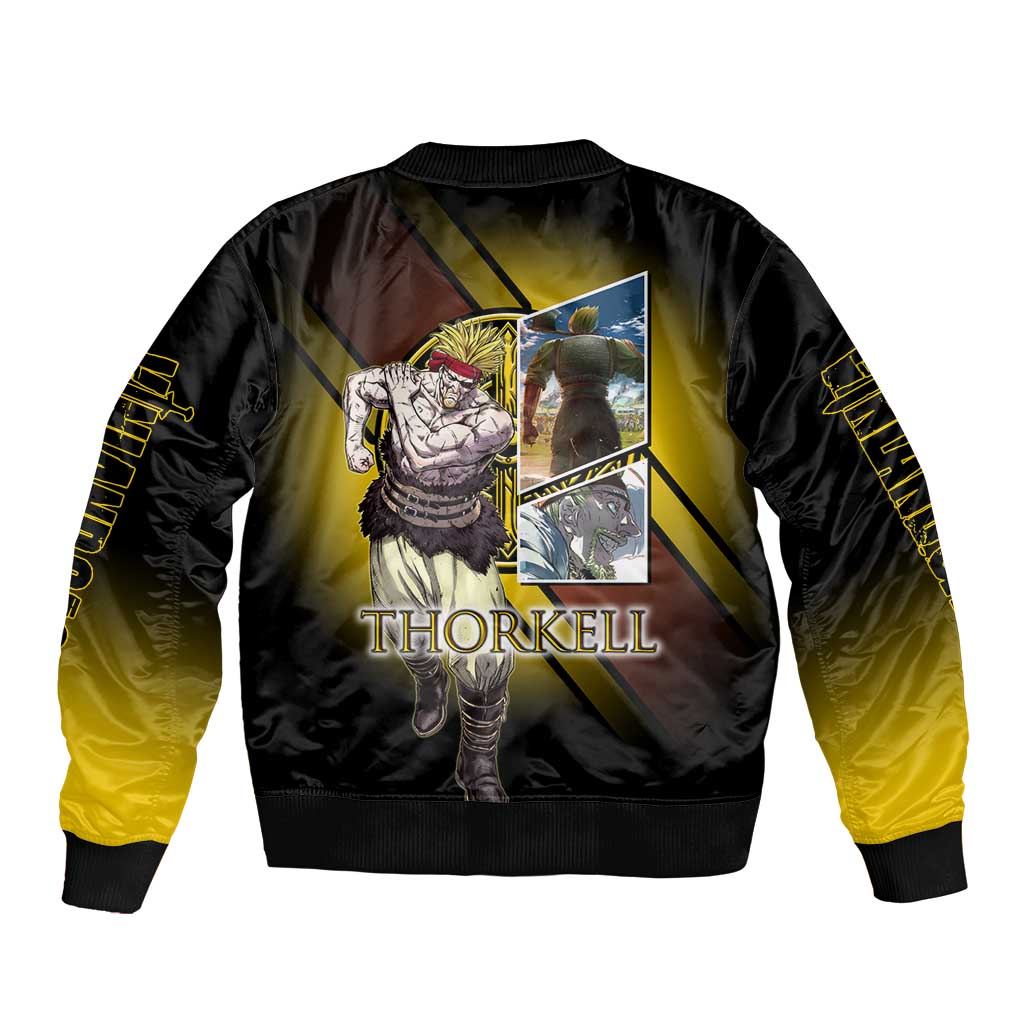 Thorkell Viking Berserker Sleeve Zip Bomber Jacket Viking Manga Illustration Style