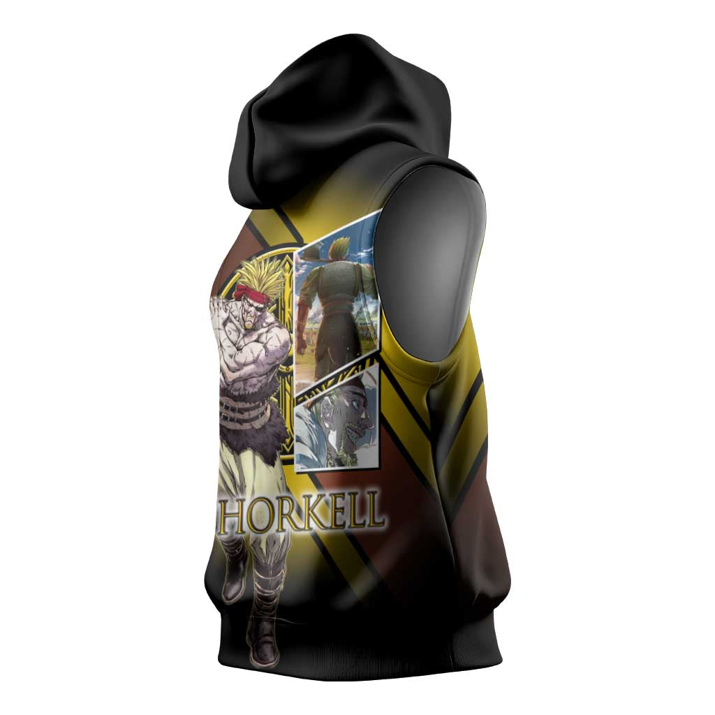 Thorkell Viking Berserker Sleeveless Hoodie Viking Manga Illustration Style