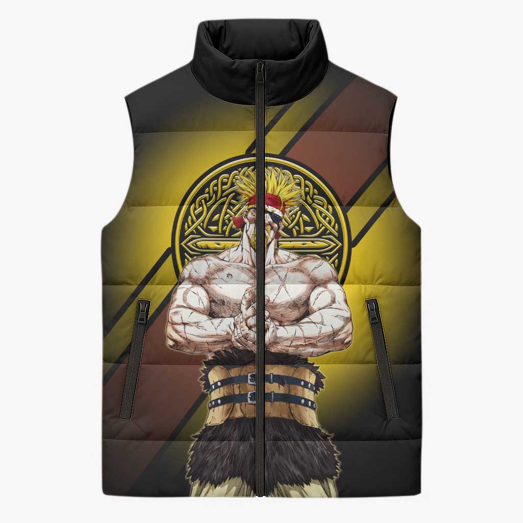 Thorkell Viking Berserker Sleeveless Puffer Jacket Viking Manga Illustration Style