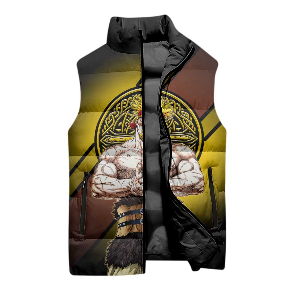 Thorkell Viking Berserker Sleeveless Puffer Jacket Viking Manga Illustration Style