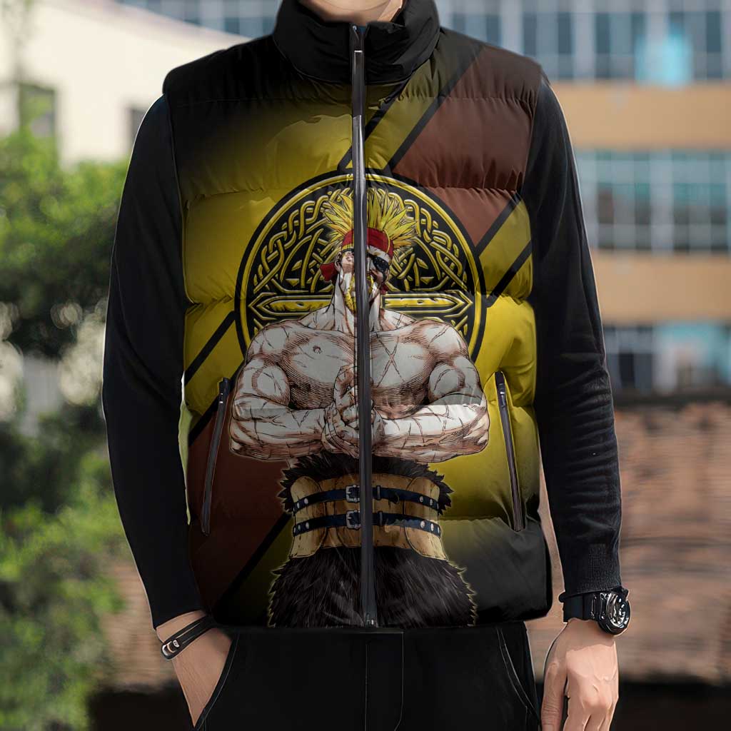 Thorkell Viking Berserker Sleeveless Puffer Jacket Viking Manga Illustration Style