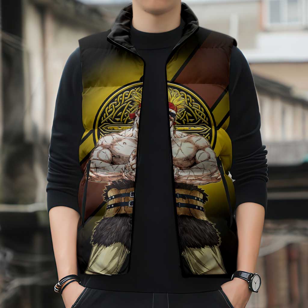 Thorkell Viking Berserker Sleeveless Puffer Jacket Viking Manga Illustration Style