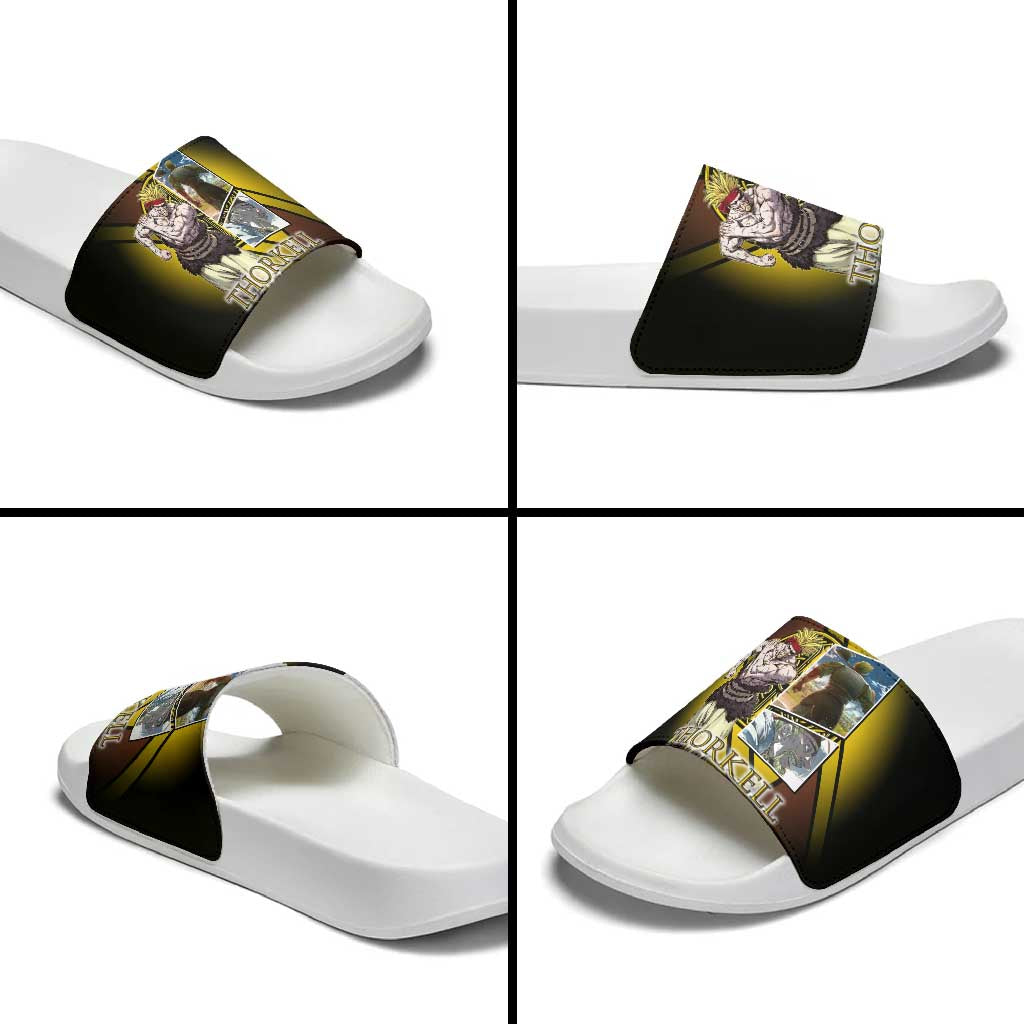 Thorkell Viking Berserker Slide Sandals Viking Manga Illustration Style