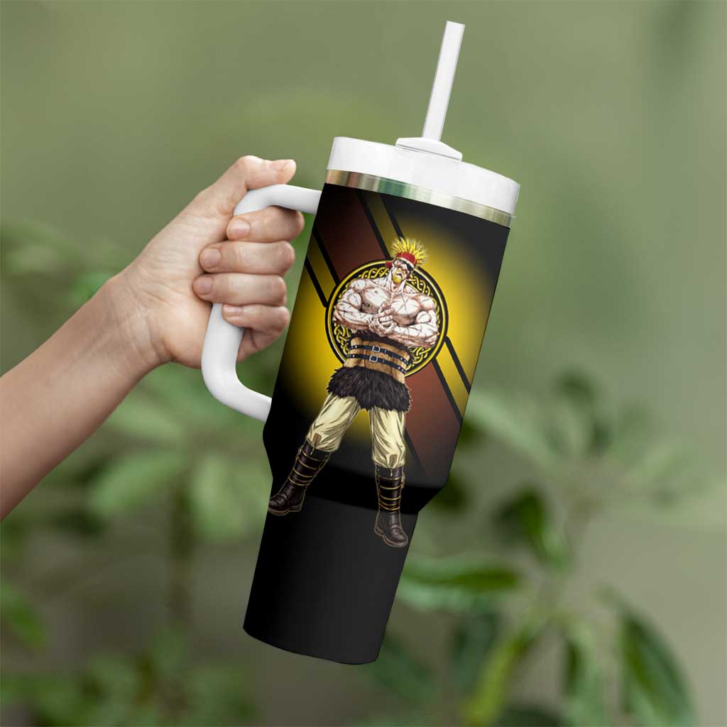 Thorkell Viking Berserker Tumbler With Handle Viking Manga Illustration Style