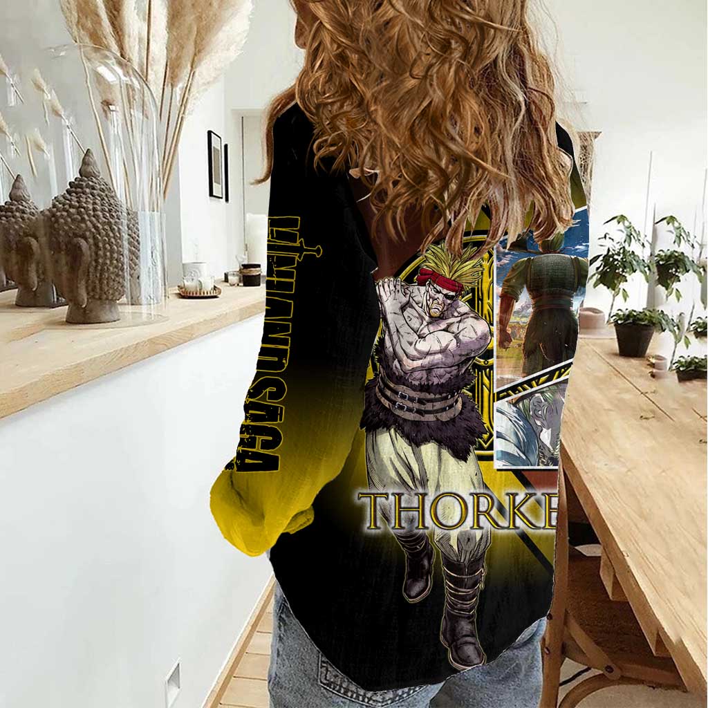 Thorkell Viking Berserker Women Casual Shirt Viking Manga Illustration Style