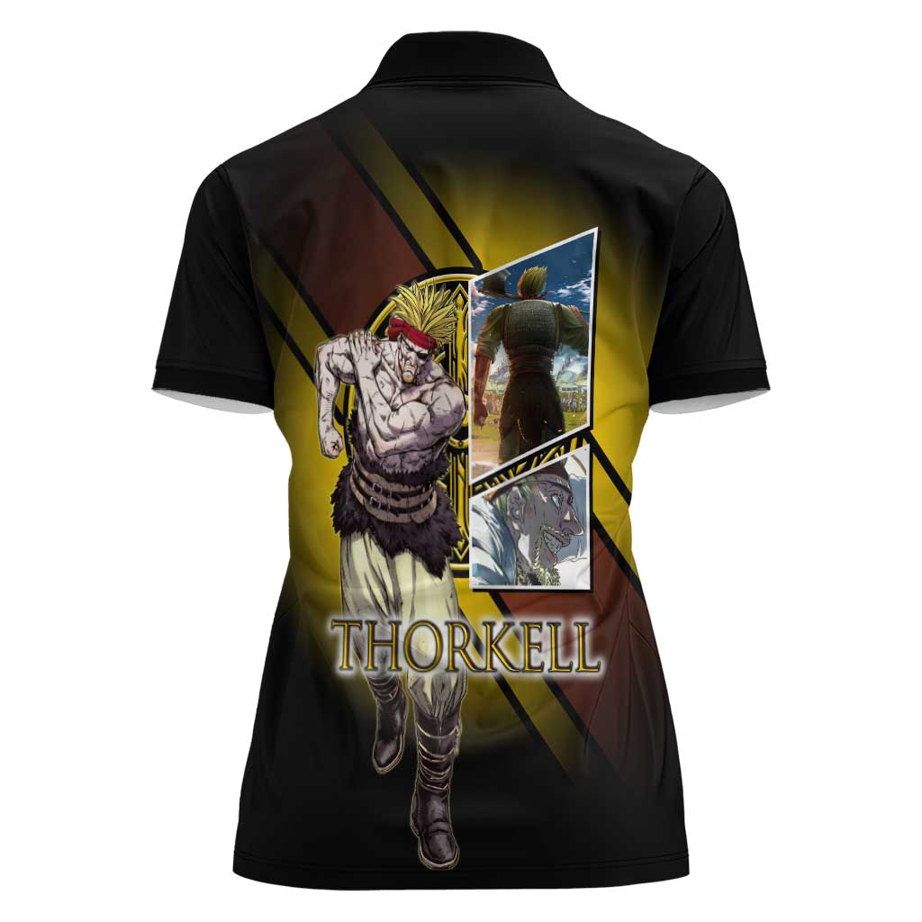 Thorkell Viking Berserker Women Polo Shirt Viking Manga Illustration Style