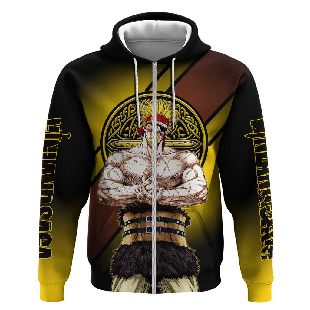 Thorkell Viking Berserker Zip Hoodie Viking Manga Illustration Style