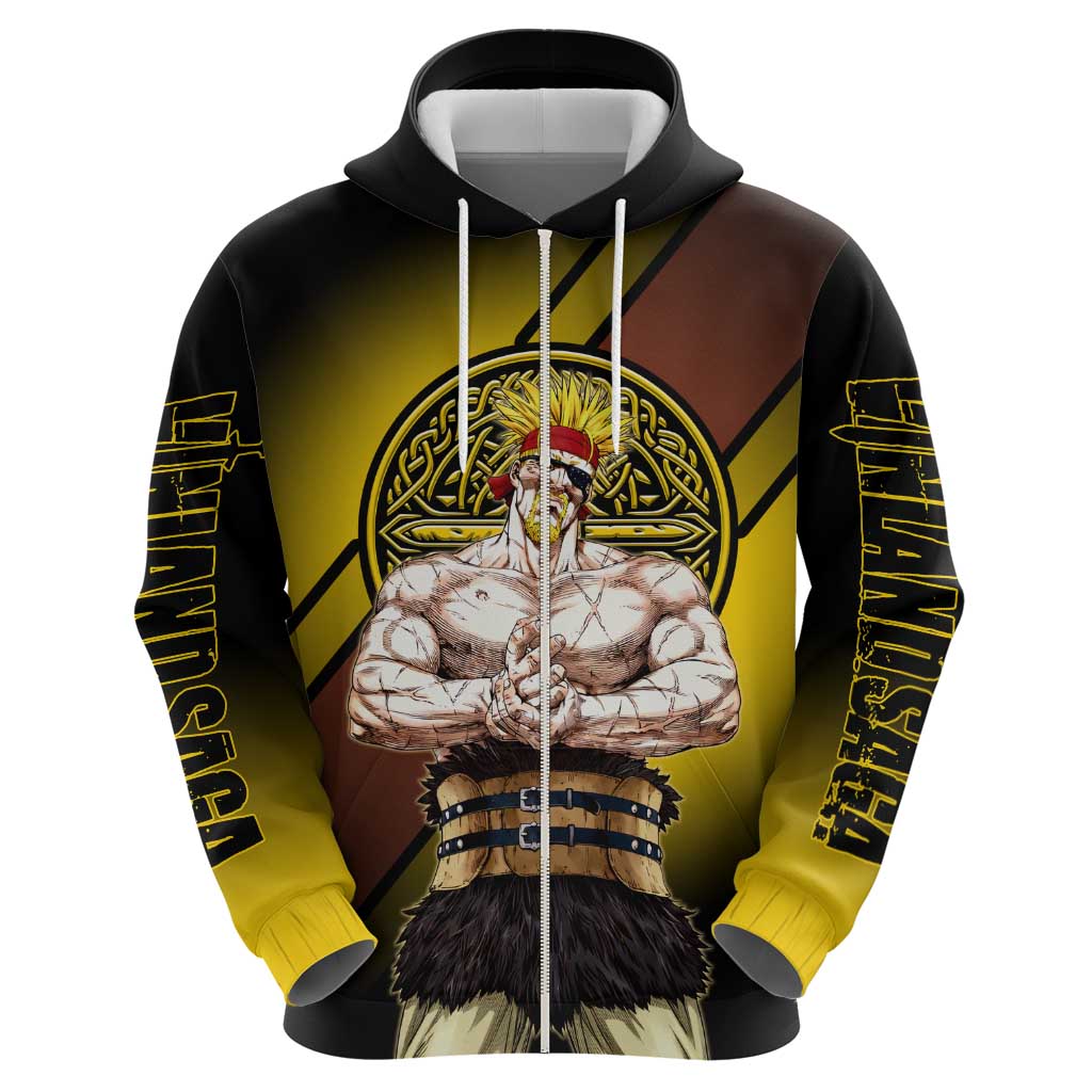 Thorkell Viking Berserker Zip Hoodie Viking Manga Illustration Style