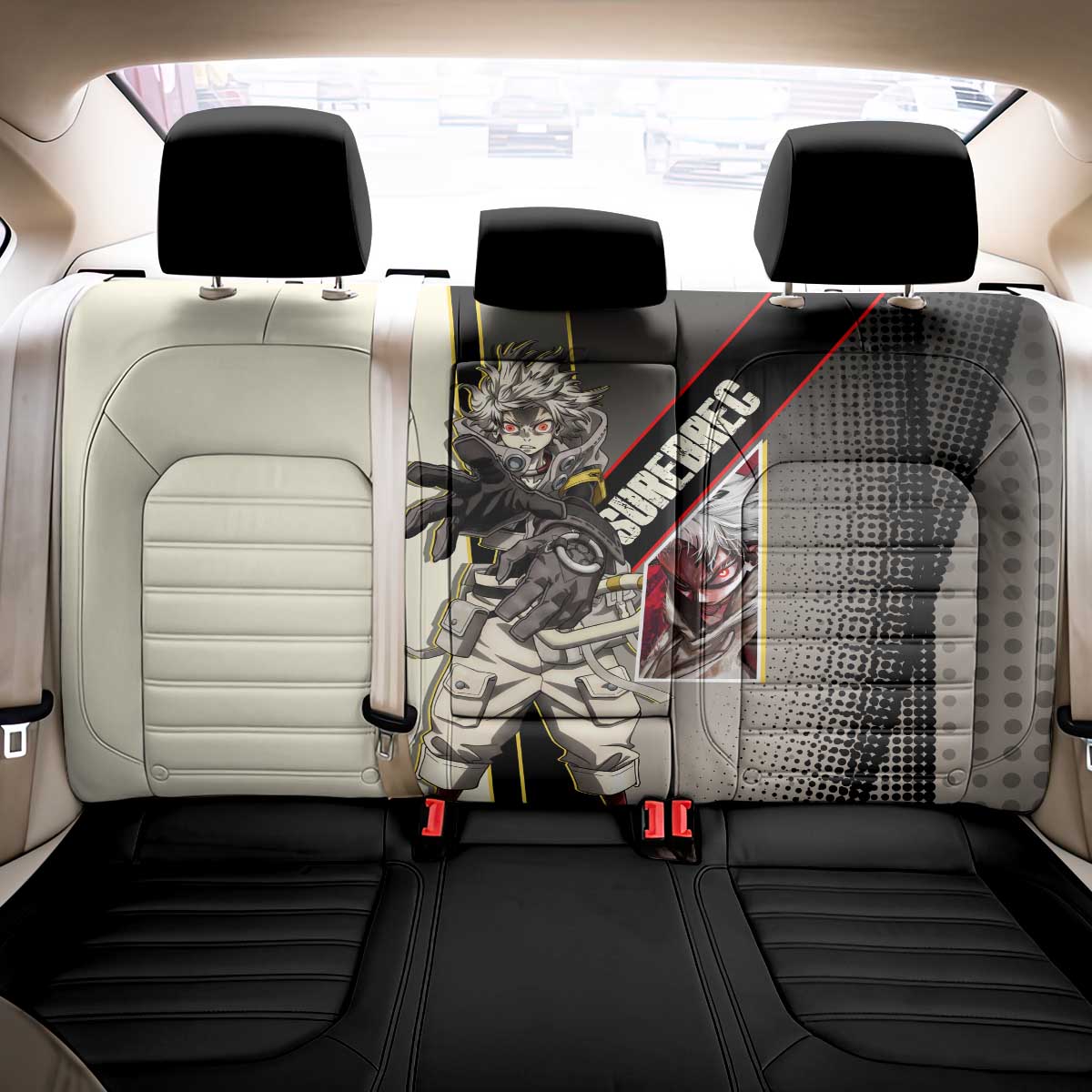 Rudo Surebrec Back Car Seat Cover Grunge Manga Illustration Style
