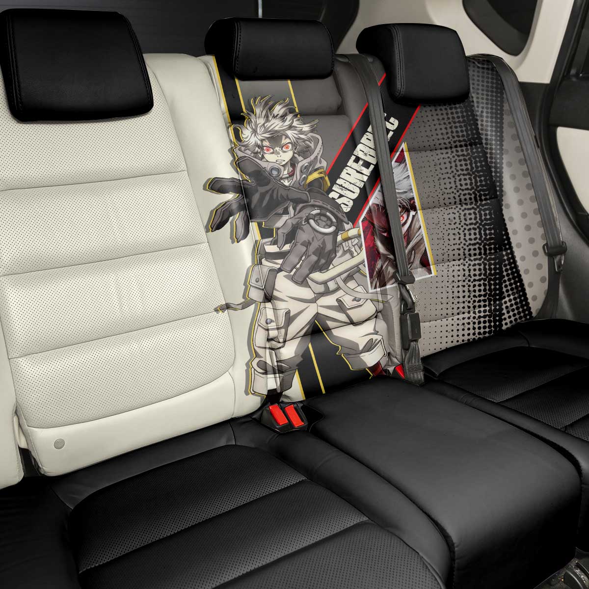 Rudo Surebrec Back Car Seat Cover Grunge Manga Illustration Style