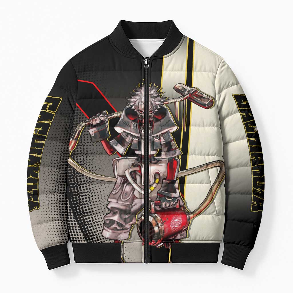 Rudo Surebrec Bomber Puffer Jacket Grunge Manga Illustration Style
