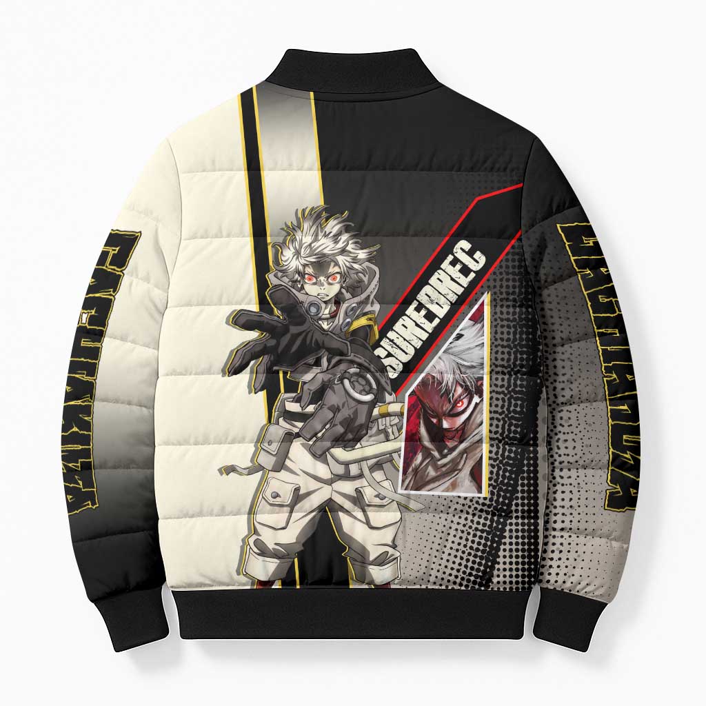 Rudo Surebrec Bomber Puffer Jacket Grunge Manga Illustration Style