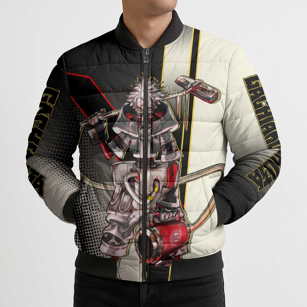 Rudo Surebrec Bomber Puffer Jacket Grunge Manga Illustration Style