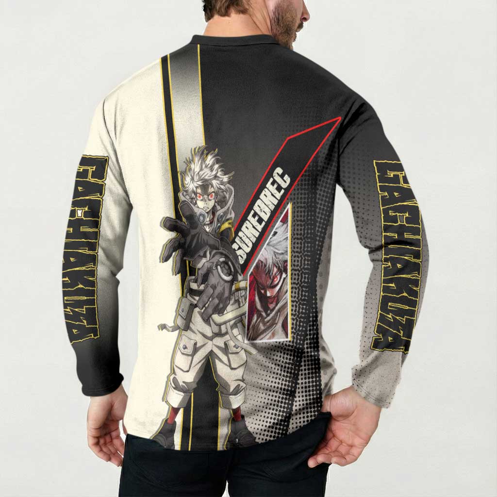 Rudo Surebrec Button Sweatshirt Grunge Manga Illustration Style