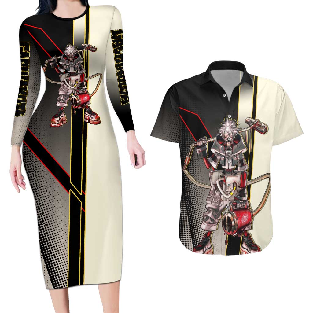 Rudo Surebrec Couples Matching Long Sleeve Bodycon Dress and Hawaiian Shirt Grunge Manga Illustration Style