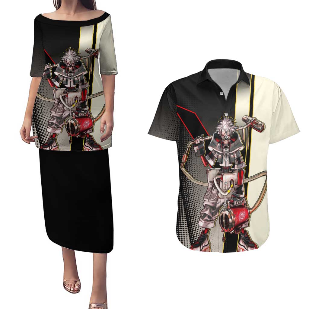 Rudo Surebrec Couples Matching Puletasi and Hawaiian Shirt Grunge Manga Illustration Style
