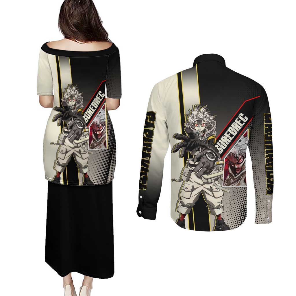 Rudo Surebrec Couples Matching Puletasi and Long Sleeve Button Shirt Grunge Manga Illustration Style