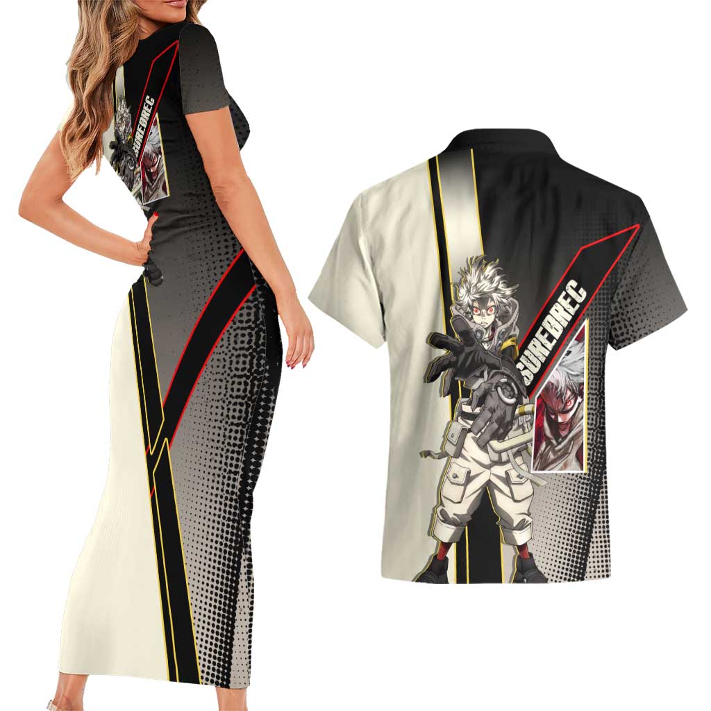 Rudo Surebrec Couples Matching Short Sleeve Bodycon Dress and Hawaiian Shirt Grunge Manga Illustration Style