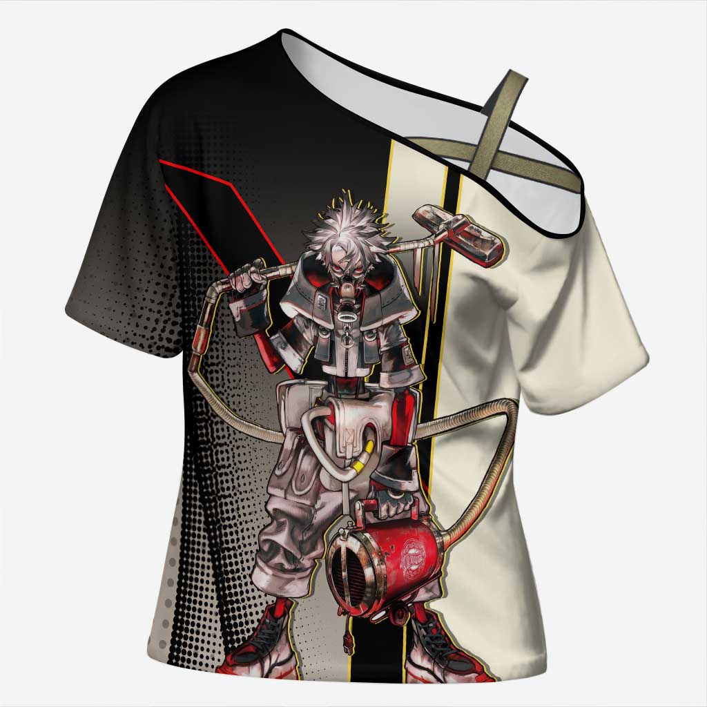 Rudo Surebrec Cross Shoulder Shirt Grunge Manga Illustration Style