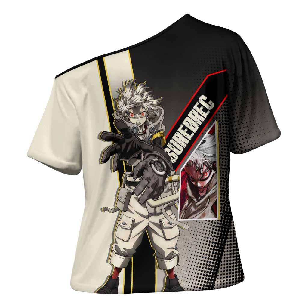 Rudo Surebrec Cross Shoulder Shirt Grunge Manga Illustration Style