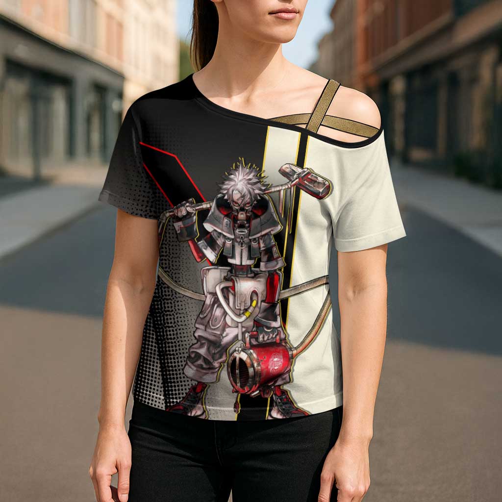 Rudo Surebrec Cross Shoulder Shirt Grunge Manga Illustration Style