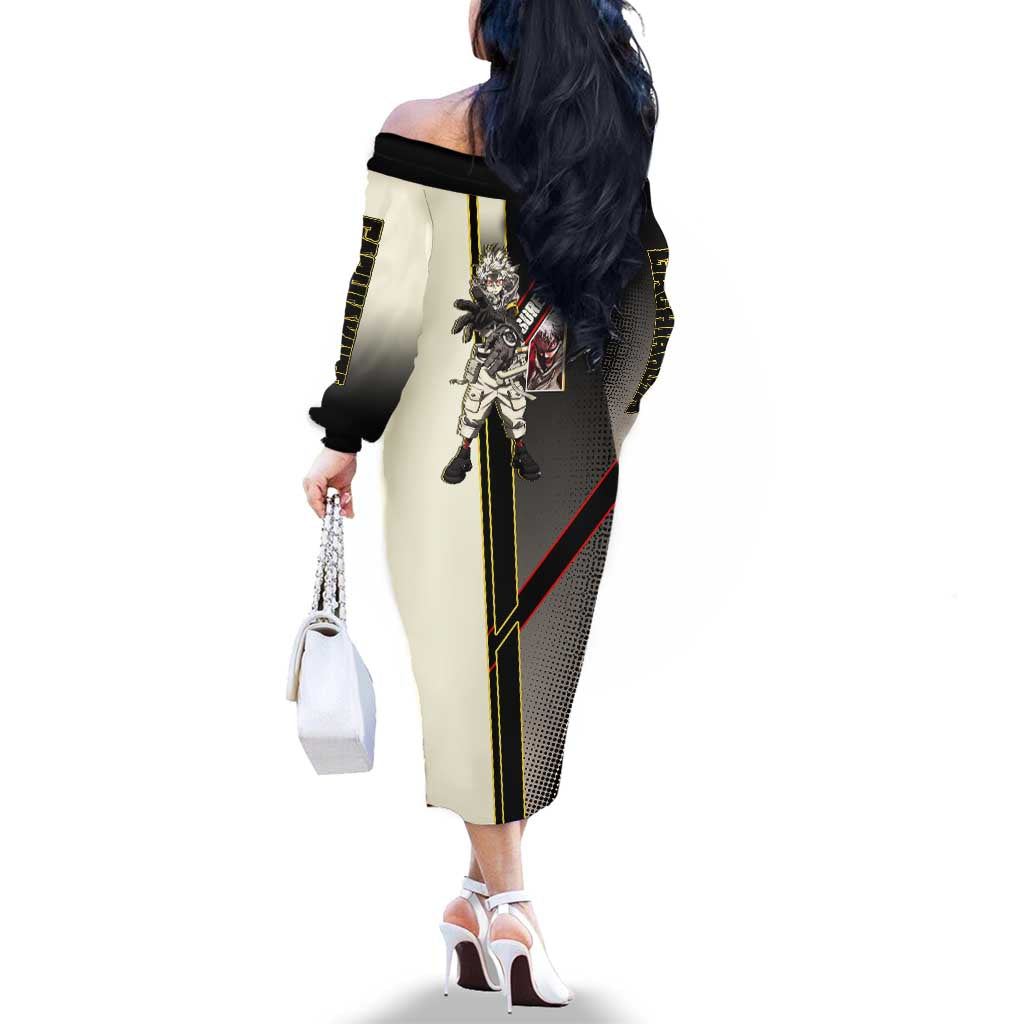Rudo Surebrec Family Matching Off The Shoulder Long Sleeve Dress and Hawaiian Shirt Grunge Manga Illustration Style