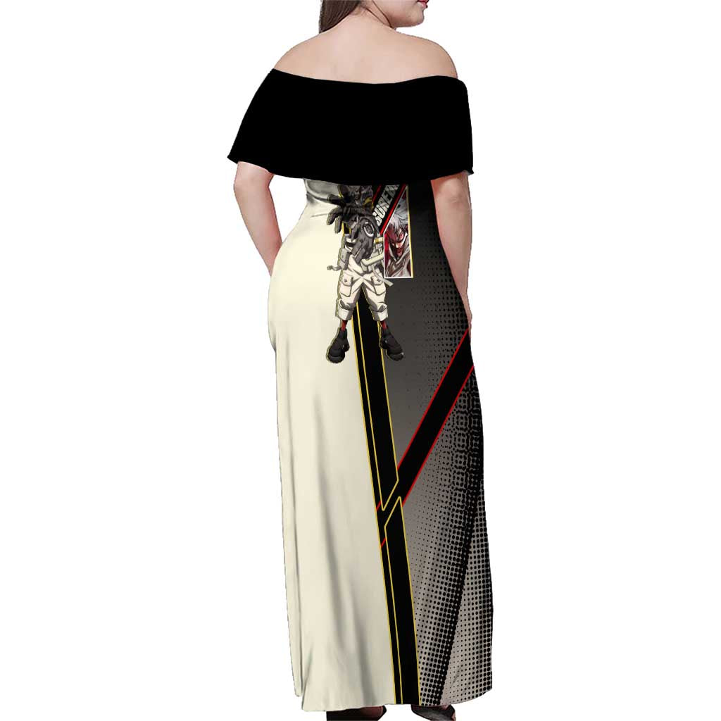 Rudo Surebrec Family Matching Off Shoulder Maxi Dress and Hawaiian Shirt Grunge Manga Illustration Style