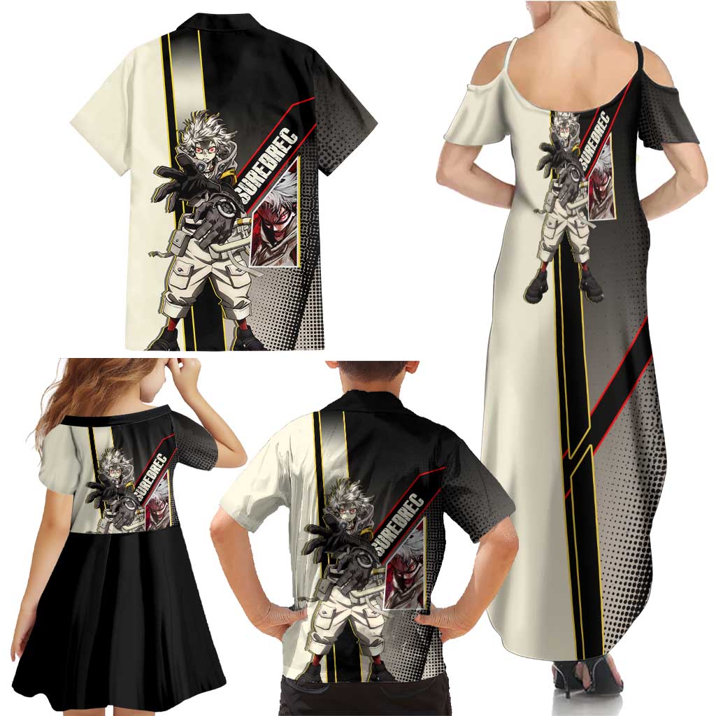 Rudo Surebrec Family Matching Summer Maxi Dress and Hawaiian Shirt Grunge Manga Illustration Style