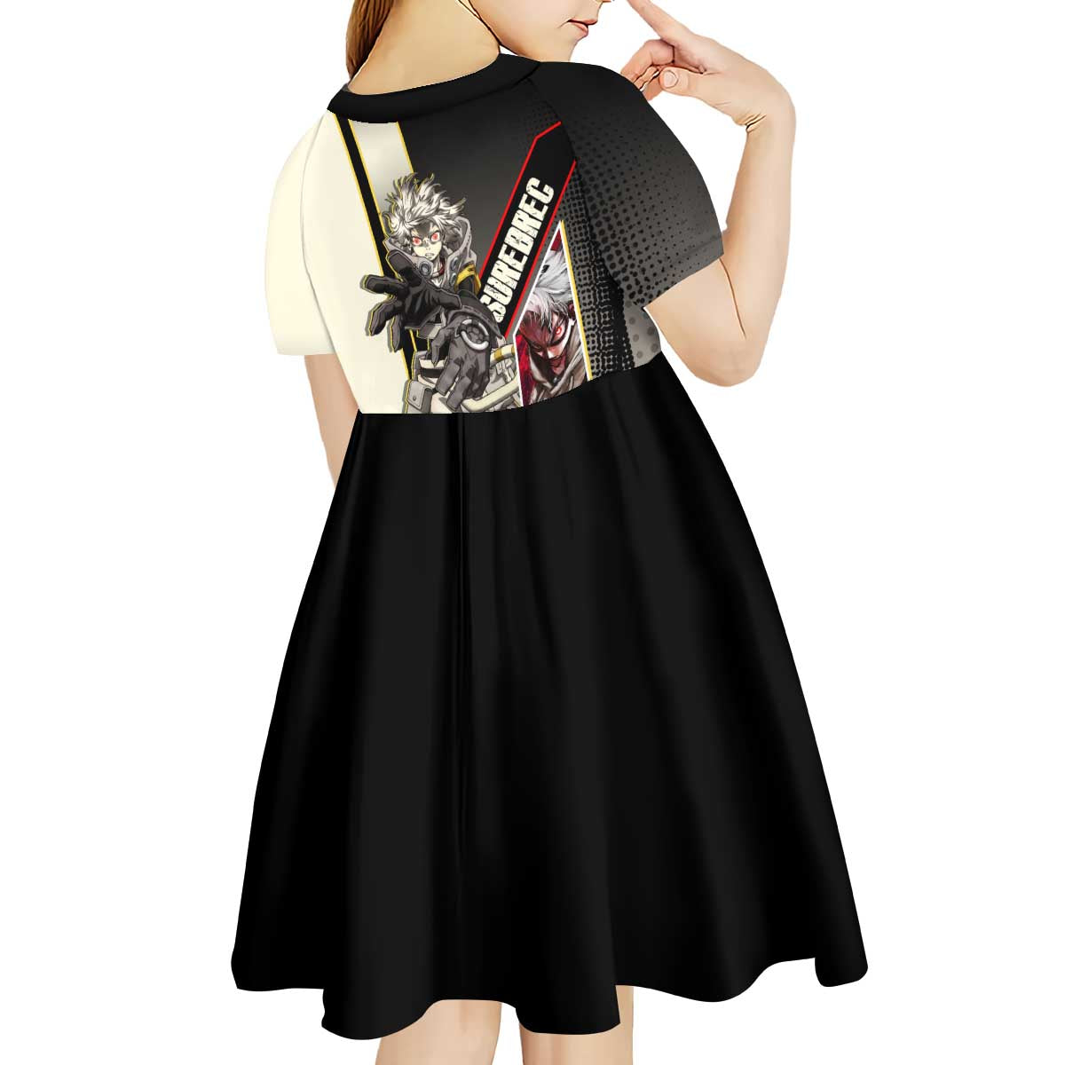 Rudo Surebrec Kid Short Sleeve Dress Grunge Manga Illustration Style