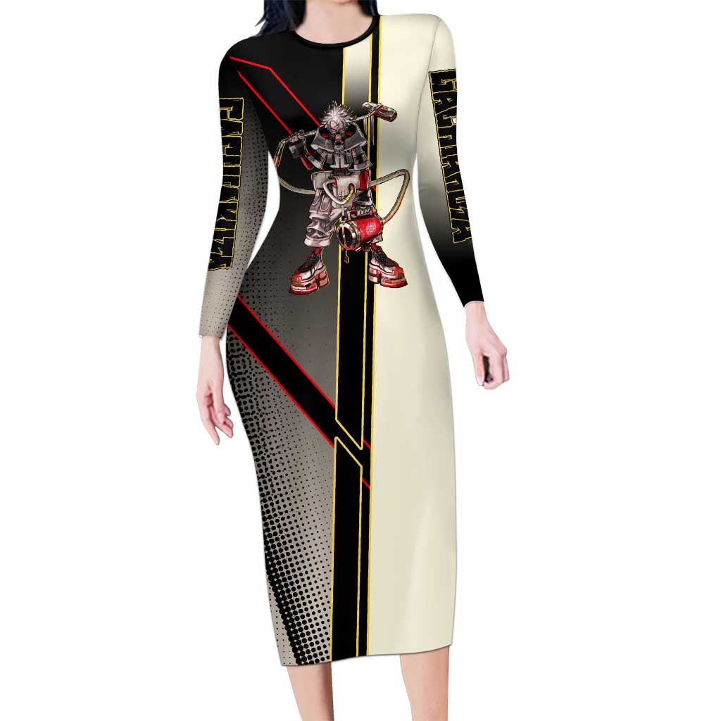 Rudo Surebrec Long Sleeve Bodycon Dress Grunge Manga Illustration Style