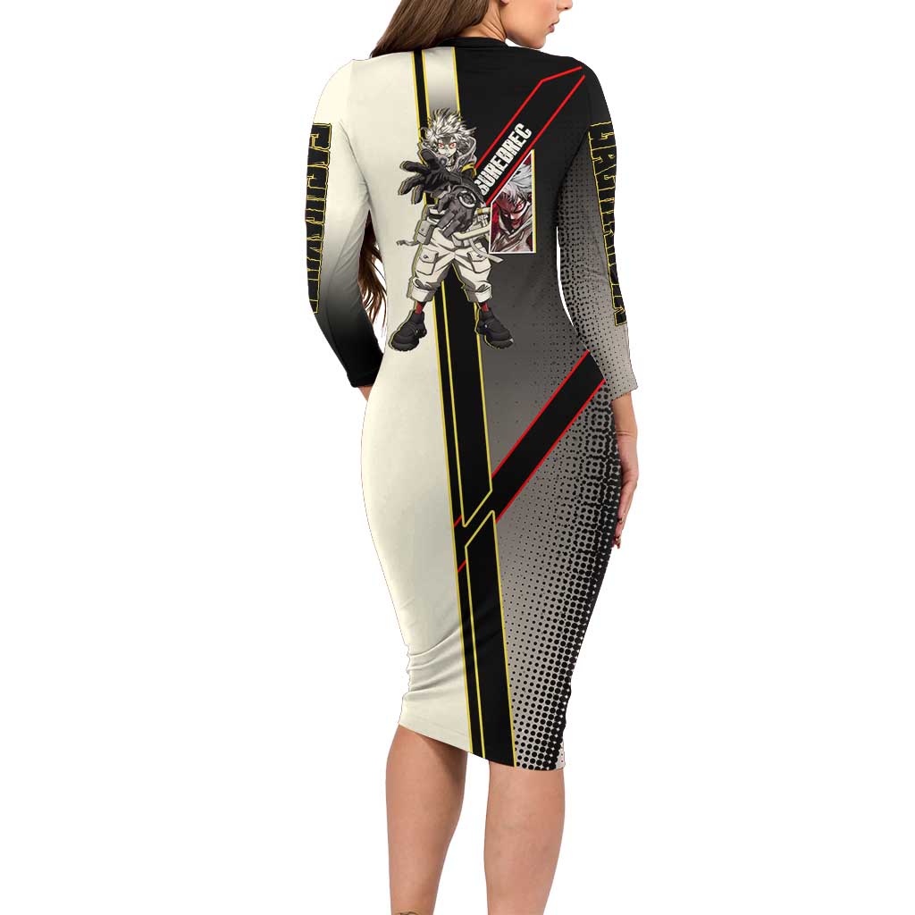 Rudo Surebrec Long Sleeve Bodycon Dress Grunge Manga Illustration Style
