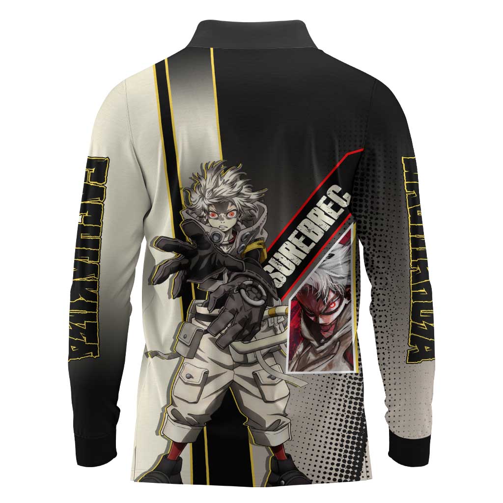 Rudo Surebrec Long Sleeve Polo Shirt Grunge Manga Illustration Style